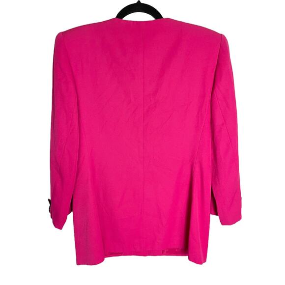 Vintage 80s Sasson Barbie Hot Pink Blazer Jacket Bold Size 8 Power Suit - Picture 3 of 4
